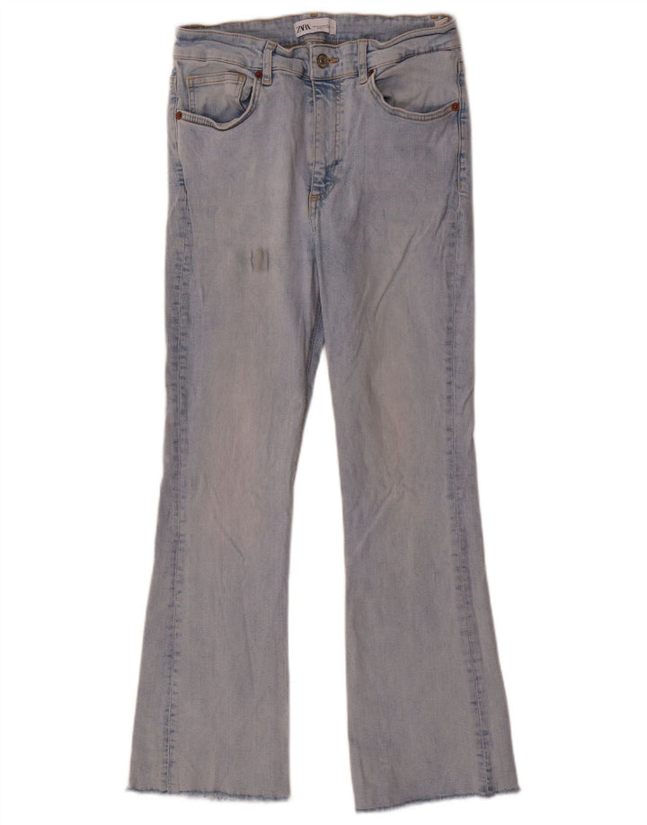 Zara Jean évasé pour femme EU 42 Large W32 L27 Bleu Coton