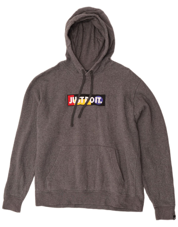 Nike Pull à capuche graphique pour homme XL en coton moucheté gris