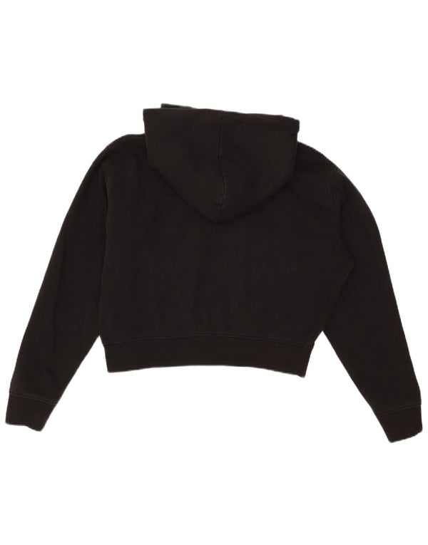Tommy Hilfiger Pull à capuche court graphique pour femme UK 10 Petit Noir