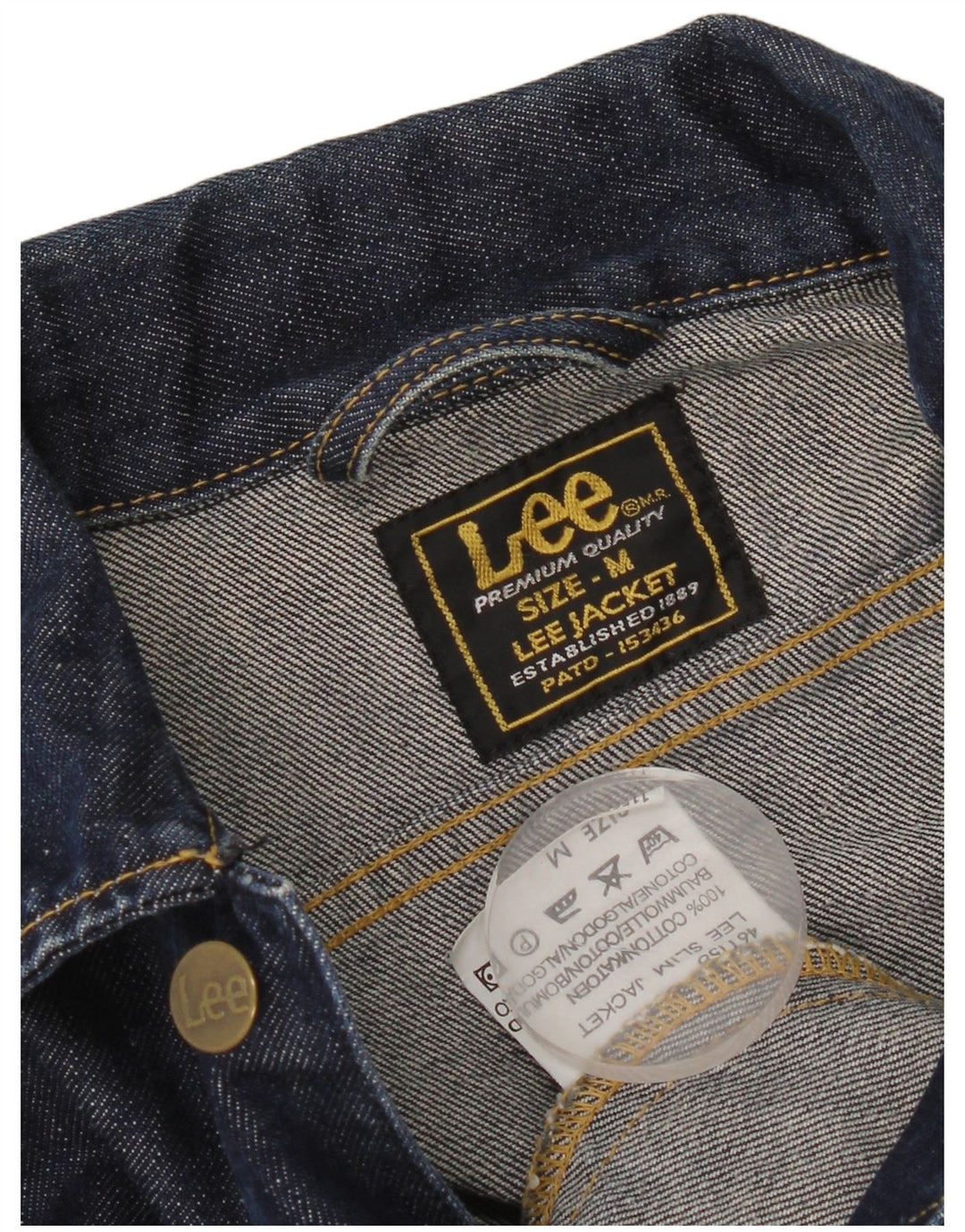 Lee Veste en jean courte pour femme UK 12 Bleu marine moyen Coton