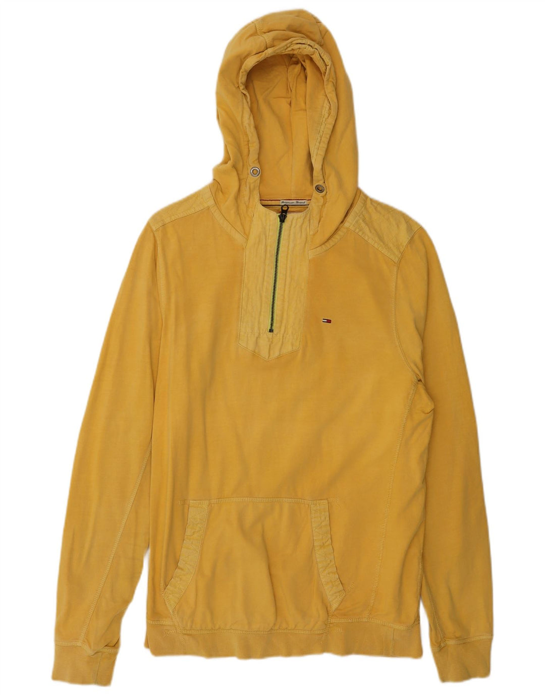 TOMMY HILFIGER Pull à Capuche Zippé Homme Jaune Moyen