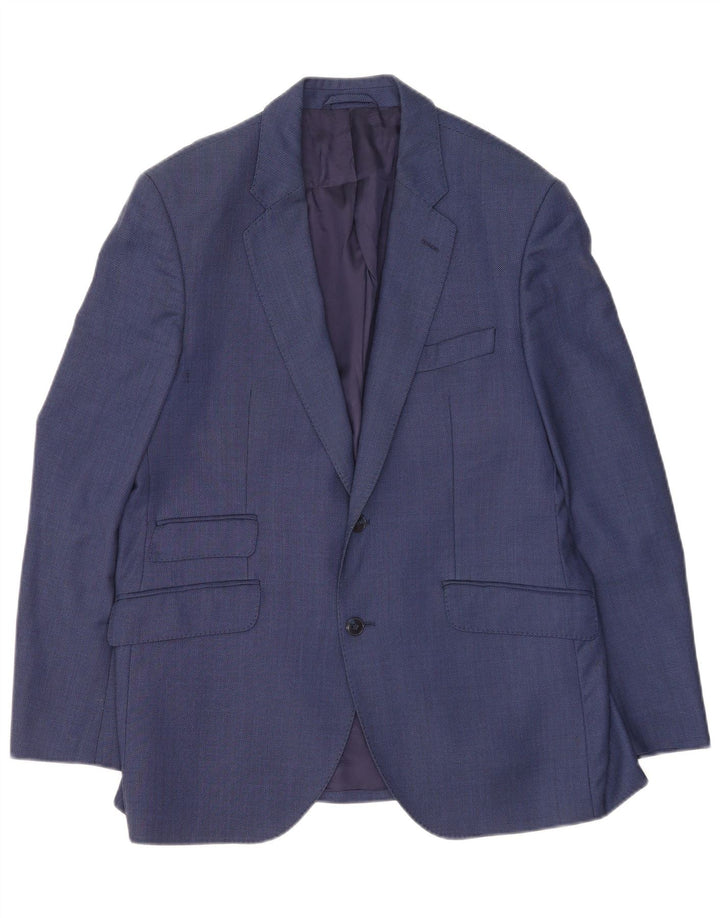 Hackett Veste Blazer 2 Boutons Homme UK 42 XL Laine Bleue