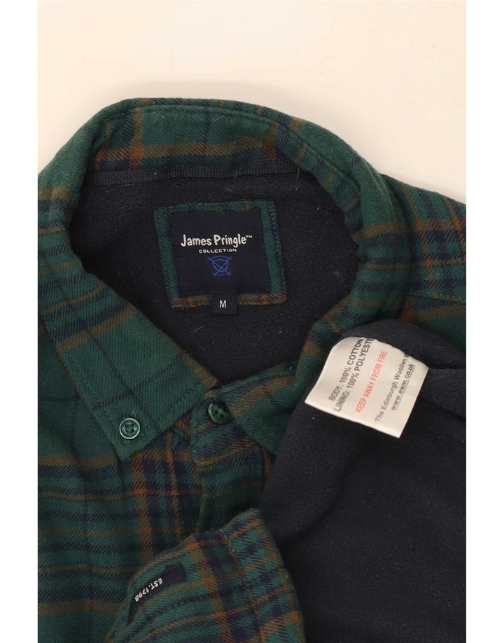 James Pringle Chemise en flanelle Lumberjack pour homme en coton à carreaux vert moyen