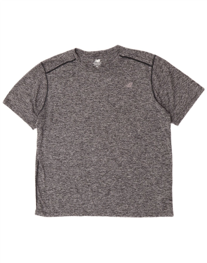 New Balance T-Shirt Homme Top XL Gris Moucheté Polyester