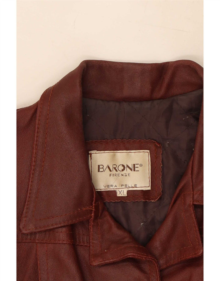 Barone Veste en cuir pour femme UK 18 XL Marron