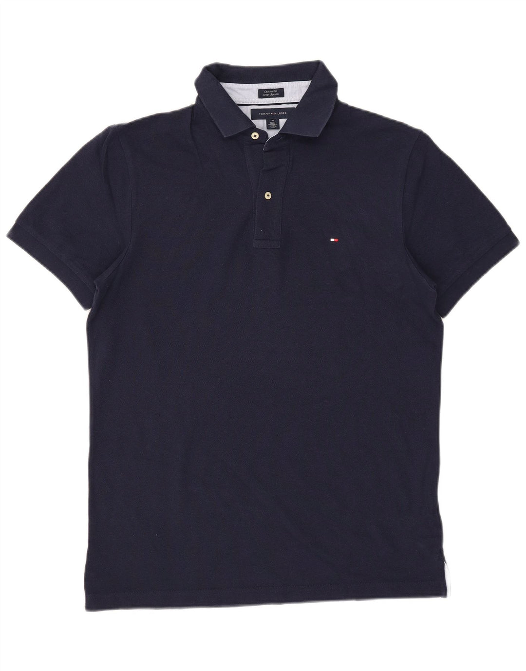 Tommy Hilfiger Polo Custom Fit Homme Bleu Marine Moyen Coton
