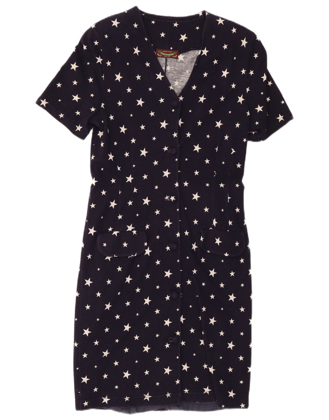 Fort & Madox Robe chemise à motif abstrait pour femme IT 44 Bleu marine moyen
