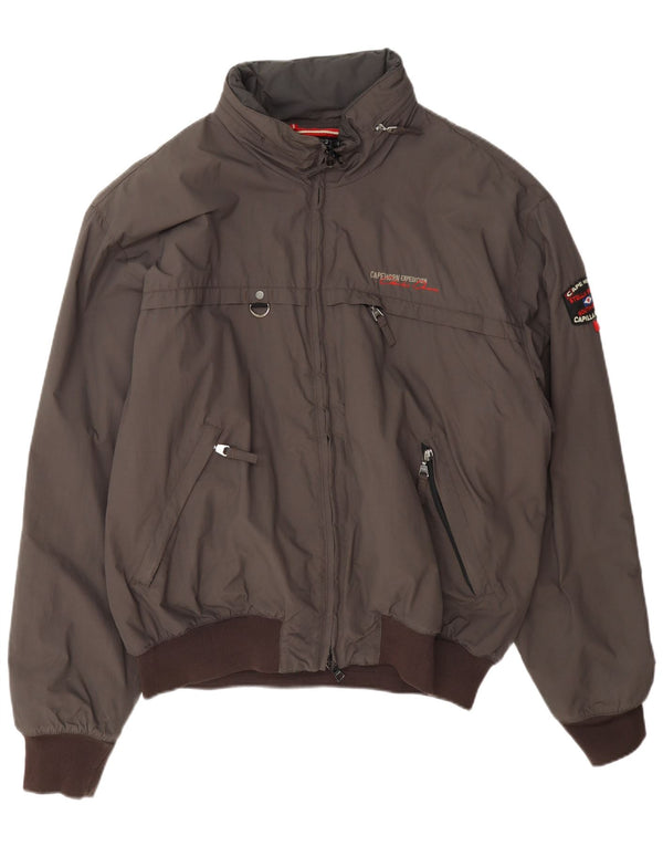 Cape Horn Bomber à capuche pour homme UK 44 2XL Marron Polyamide