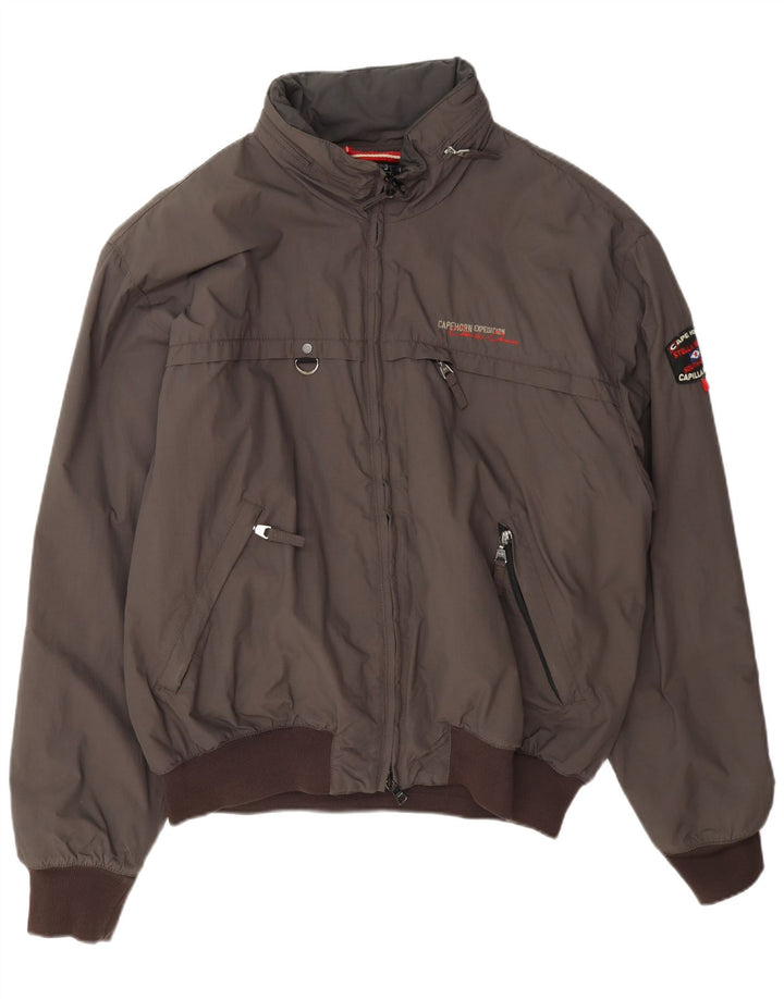 Cape Horn Bomber à capuche pour homme UK 44 2XL Marron Polyamide