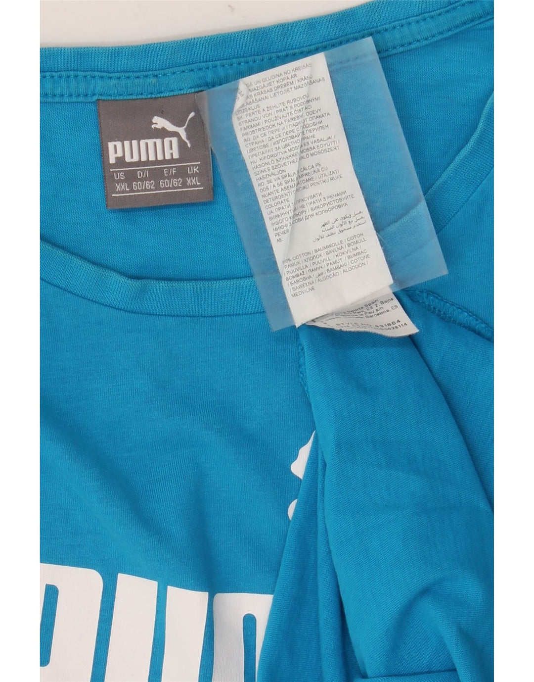 Puma T-shirt graphique pour homme 2XL Bleu Coton