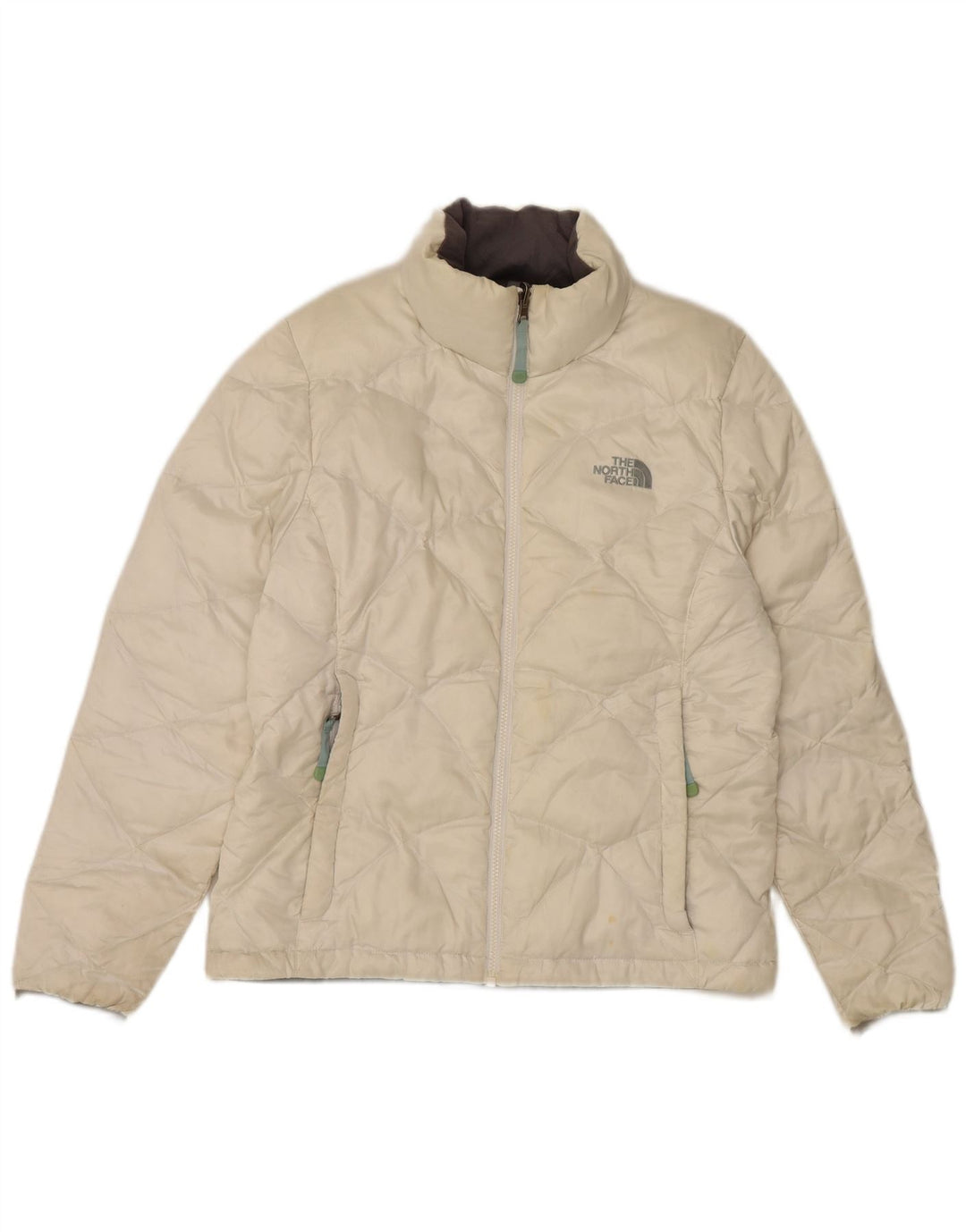 The North Face Veste rembourrée pour femme UK 16 Large Off White Nylon