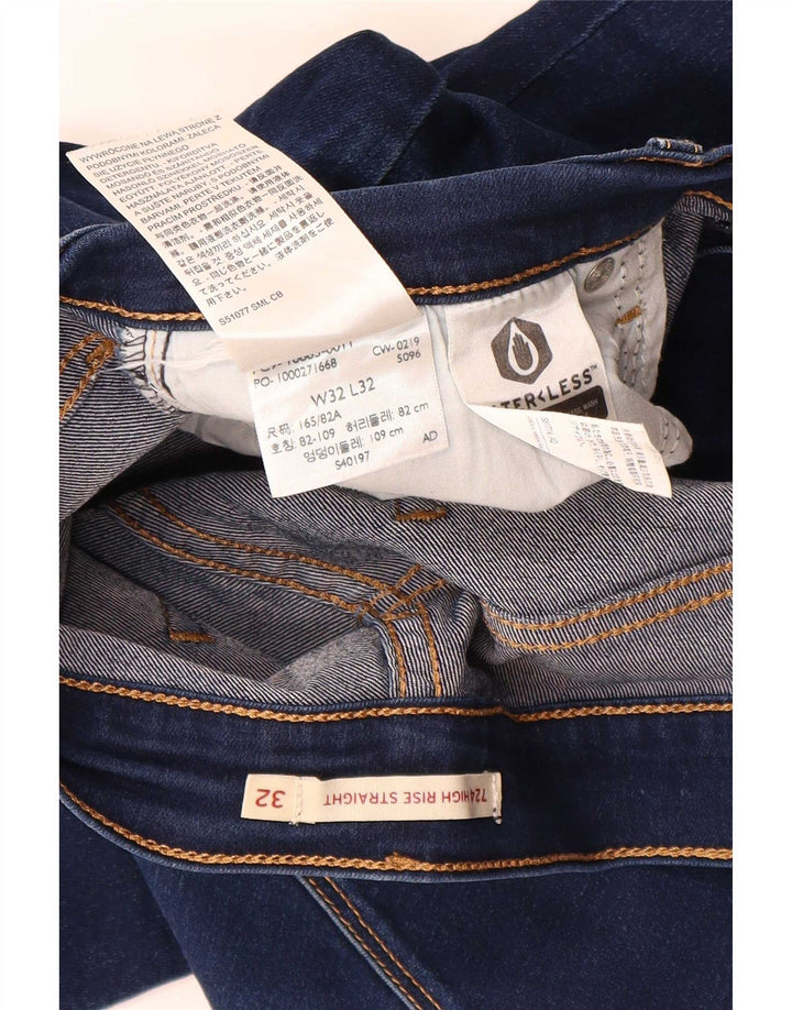 Levi's Jean Droit 724 Taille Haute Femme W32 L26 Bleu Marine