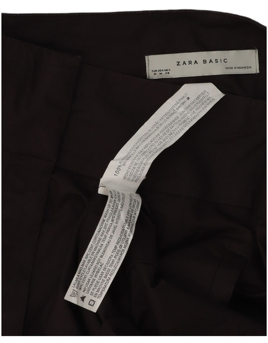 ZARA Womens A-Line Skirt Medium W30 Black Cotton