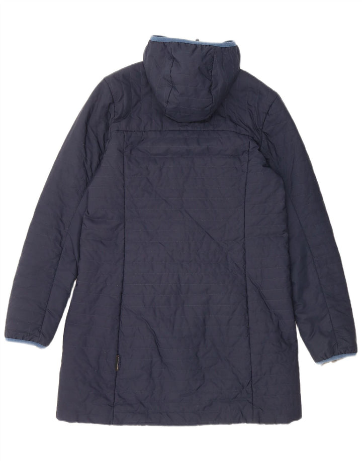 Jack Wolfskin Manteau rembourré à capuche pour femme UK 12 Bleu marine moyen Polyester