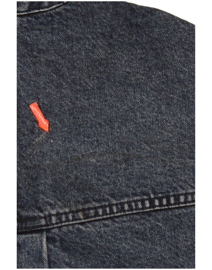 Zara Veste en jean surdimensionnée pour femme UK 14 Bleu marine moyen en coton