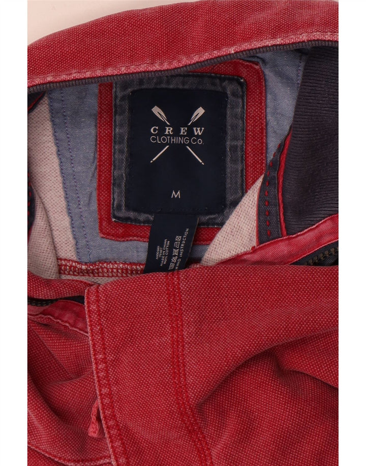Crew Clothing Sweat-shirt à col zippé pour homme en coton rouge moyen