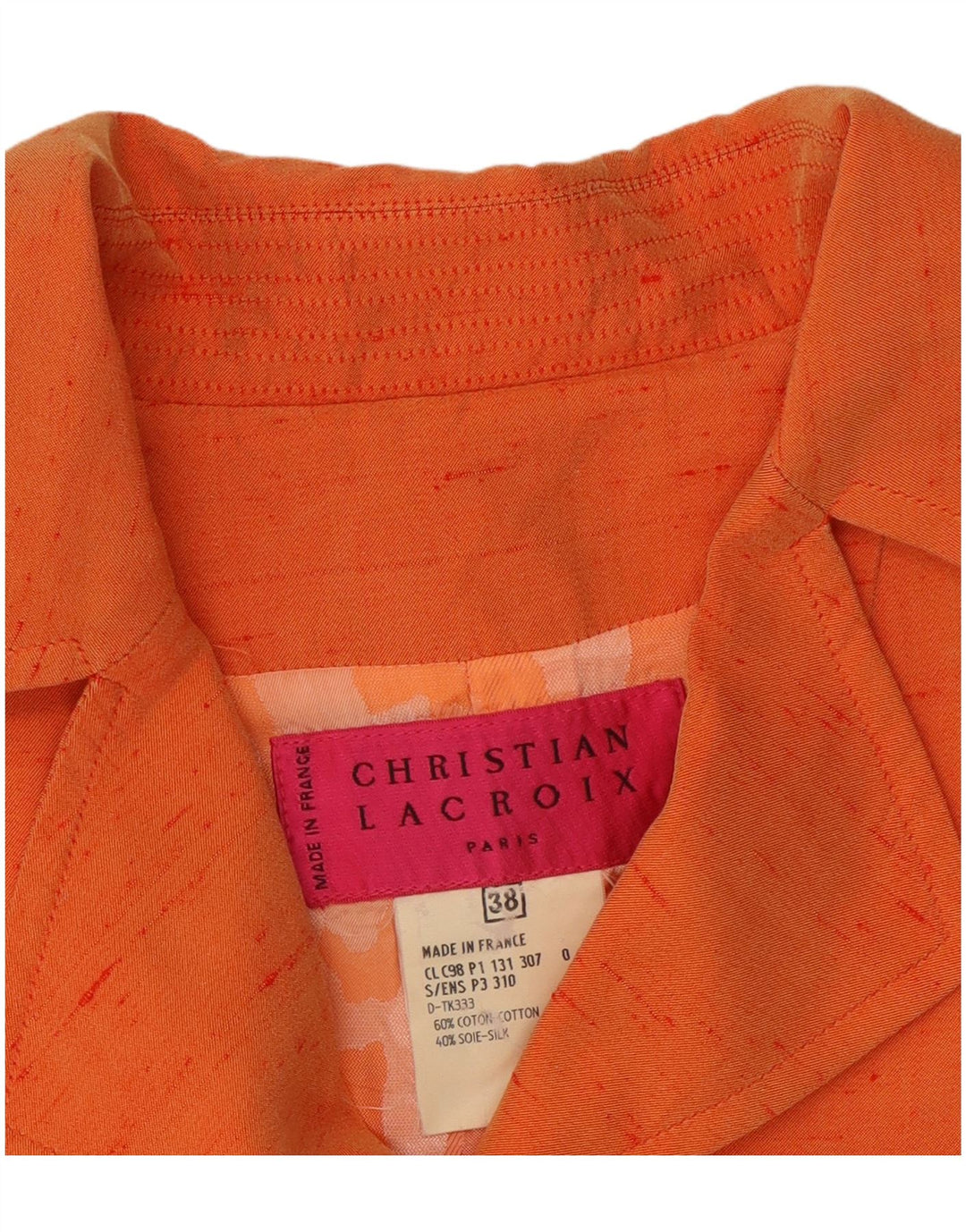 Bazar De Christian Lacroix Veste Blazer Femme EU 38 Orange Moyen