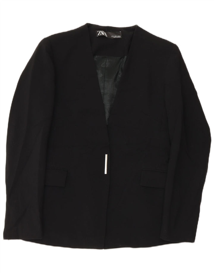 Zara Veste Blazer Femme UK 12 Medium Noir