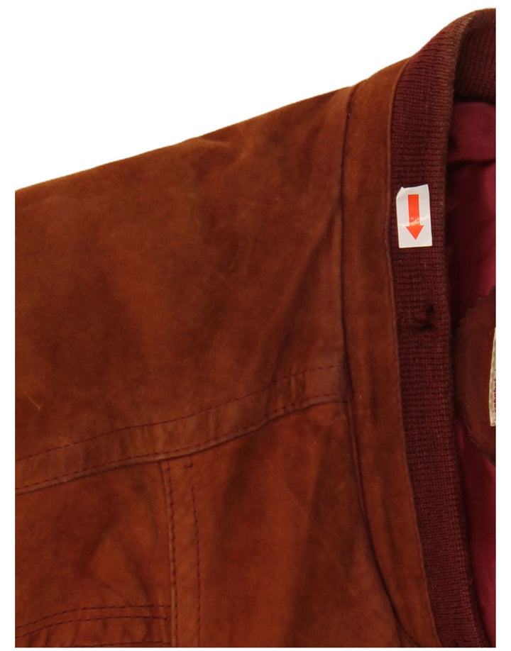 GIACCOMO LARUSSO Veste Bomber Ample en Daim pour Homme IT 50 Large Marron