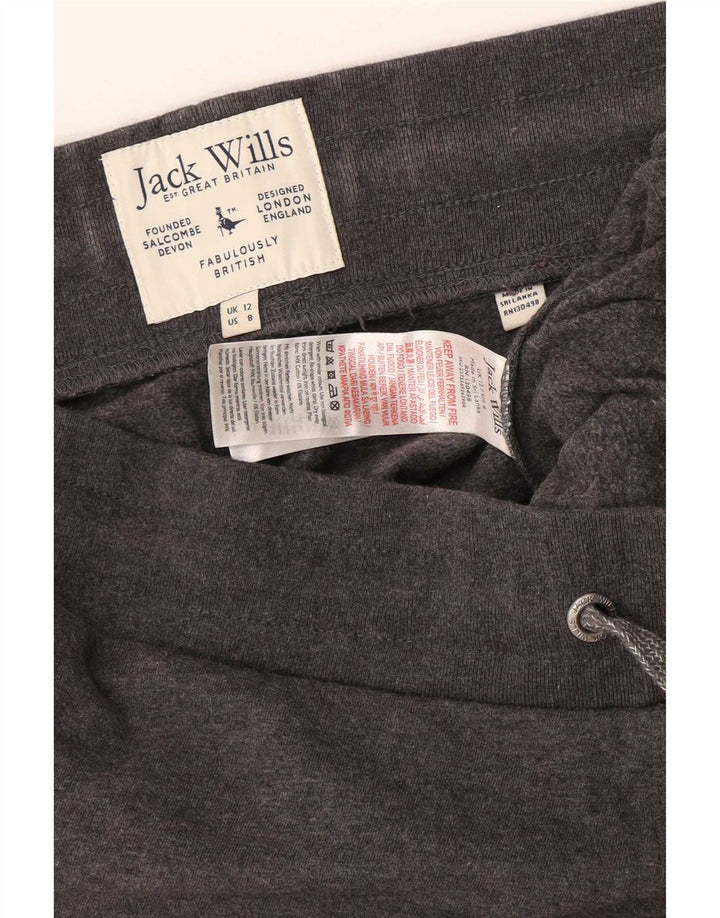 Jack Wills Pantalon de survêtement graphique pour femme Gris moyen UK 12