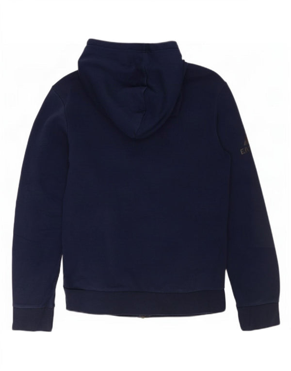 Adidas Pull à capuche zippé graphique pour femme UK 14 Bleu marine moyen