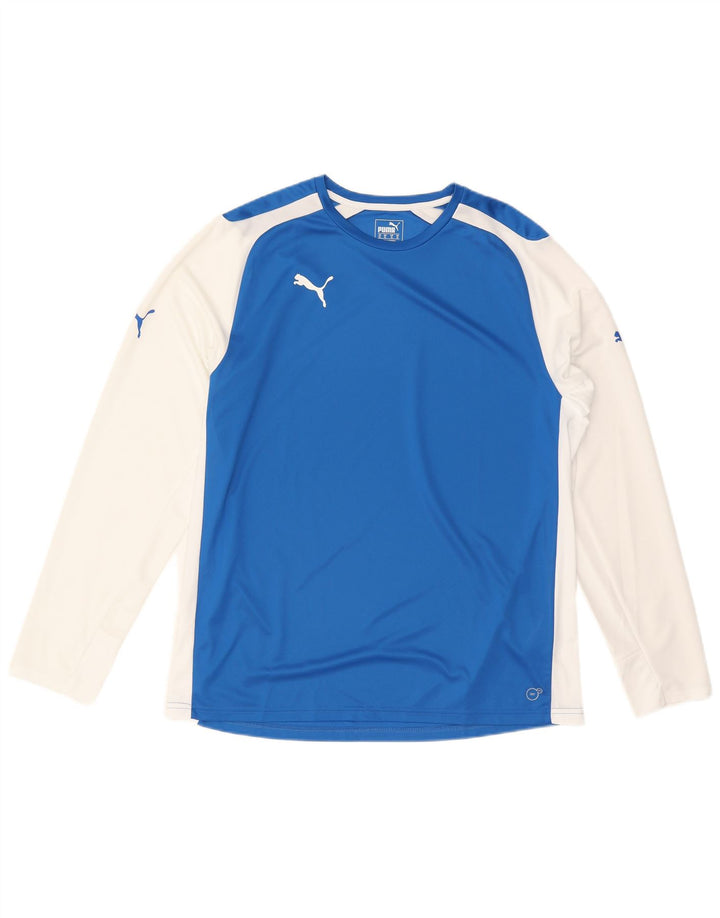 Puma Haut à manches longues pour homme XL Bleu Colorblock Polyester