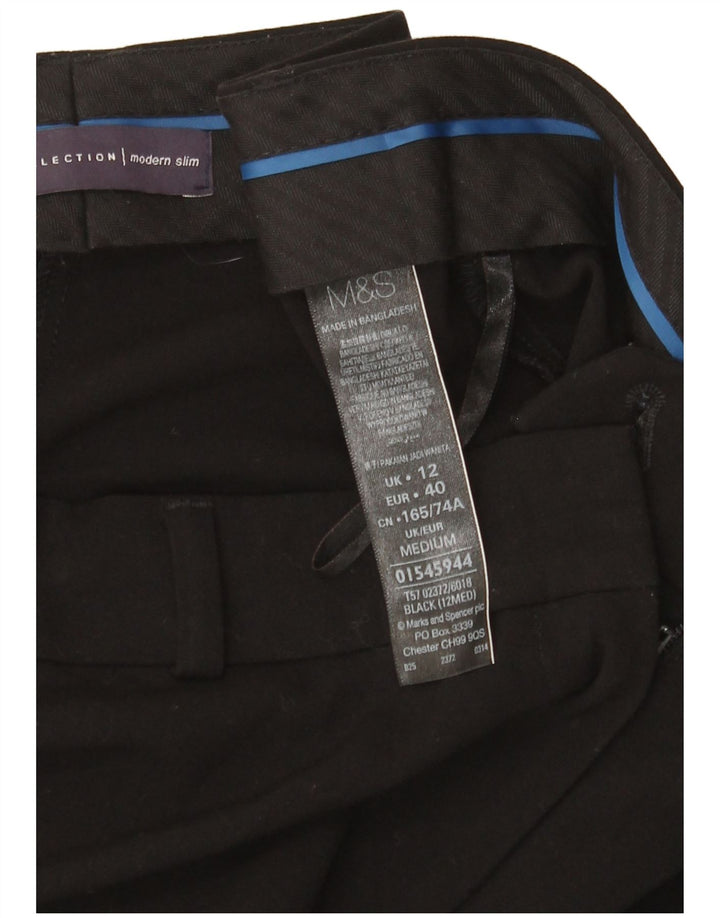 Marks & Spencer Pantalon chino slim pour femme UK 12 Medium W32 L29 Noir