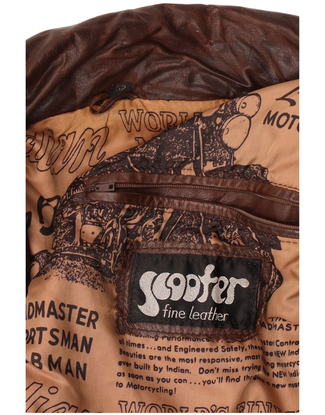 Veste en cuir homme Scooter IT 52 XL cuir marron