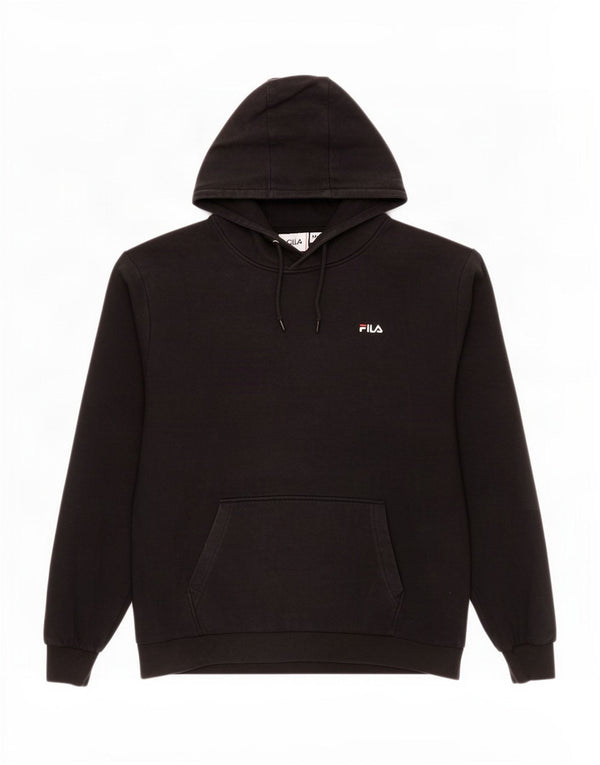 Fila Pull à capuche pour homme en coton noir Large