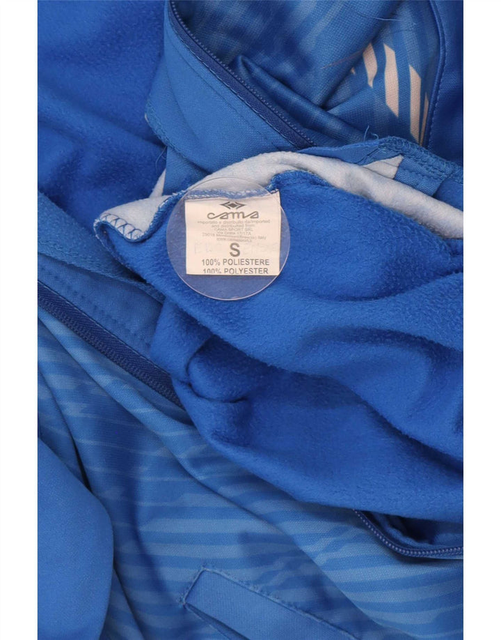 vintage Mens Survêtement Top Veste Petit Bleu Rayé Polyester