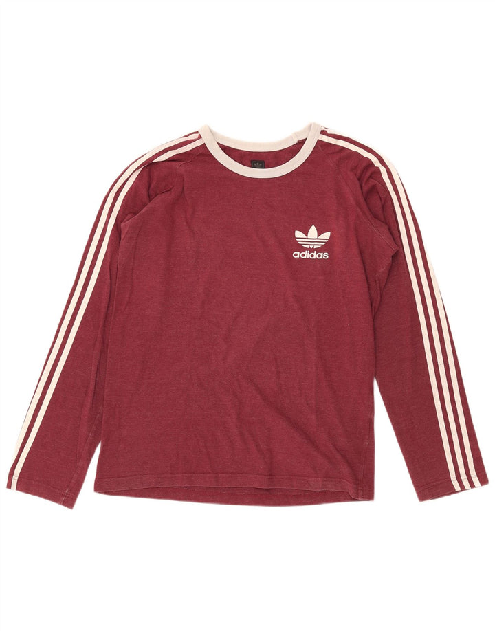 Adidas Haut à manches longues pour homme en coton bordeaux moyen