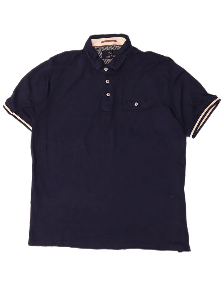 Ted Baker Polo Homme Taille 5 XL Bleu Marine Coton