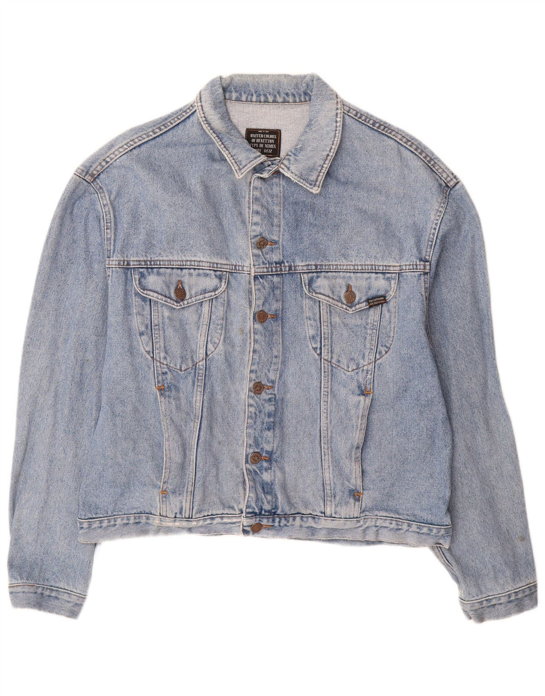 BENETTON Veste en Jean Homme IT 52 XL Bleu Coton