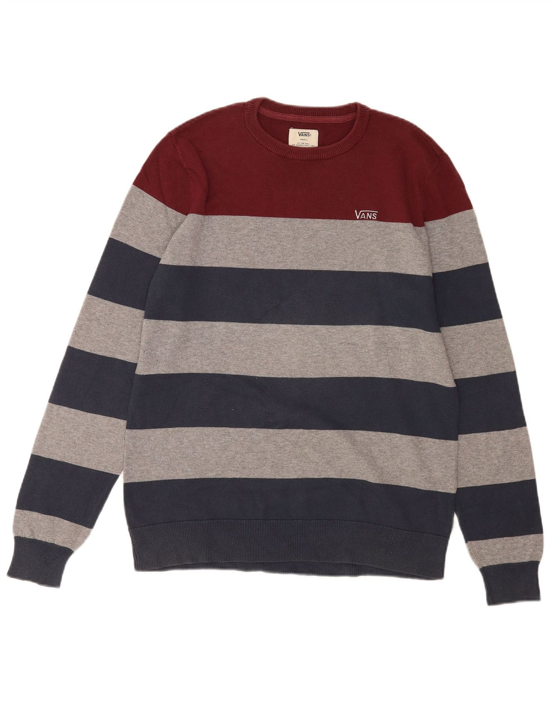 Vans Pull à col rond pour homme en coton rayé multicolore