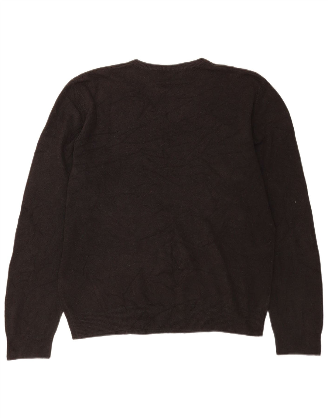 Marks & Spencer Pull à col en V Blue Harbour pour hommes, grand, en acrylique noir