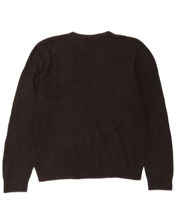 Marks & Spencer Pull à col en V Blue Harbour pour hommes, grand, en acrylique noir