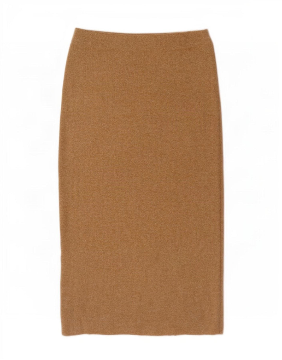 Zara Femme Jupe Midi En Tricot Petit W26 Beige Polyester