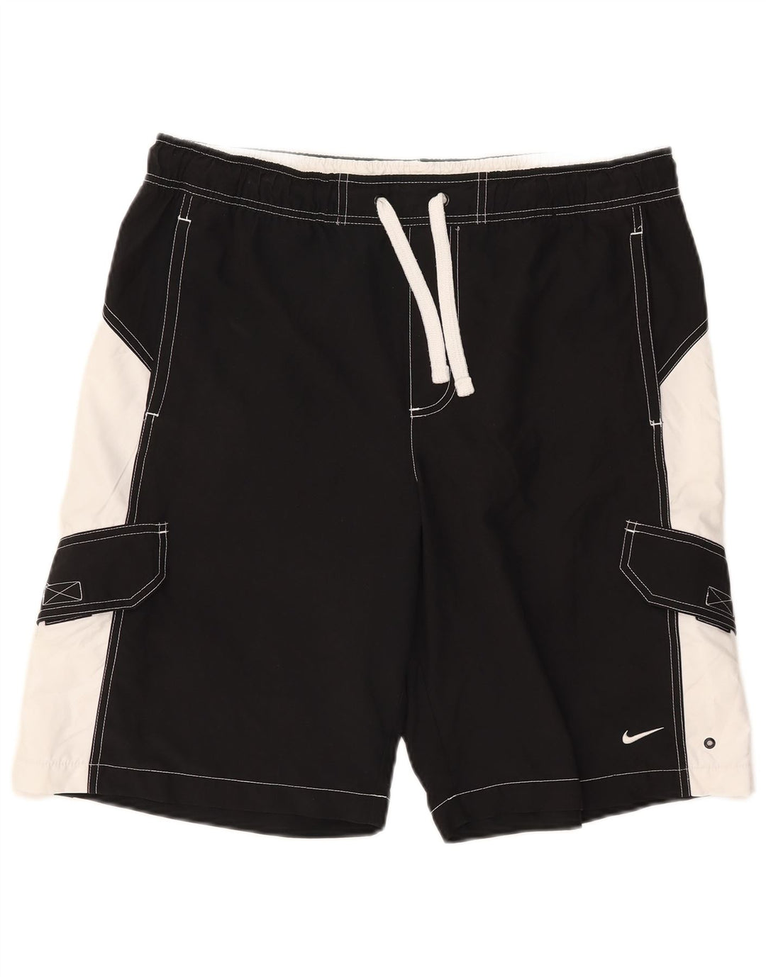 Nike Short de bain pour homme Large en polyester color block noir