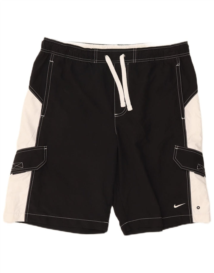 Nike Short de bain pour homme Large en polyester color block noir