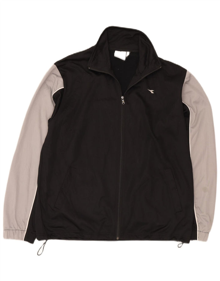 Diadora Veste de survêtement pour homme Large Noir Colorblock Polyester