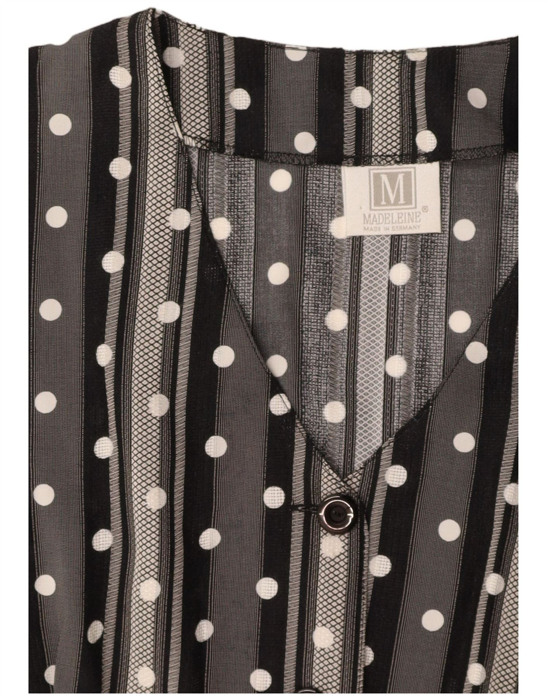 MADELEINE Womens Waistcoat UK 14 Medium Grey Striped