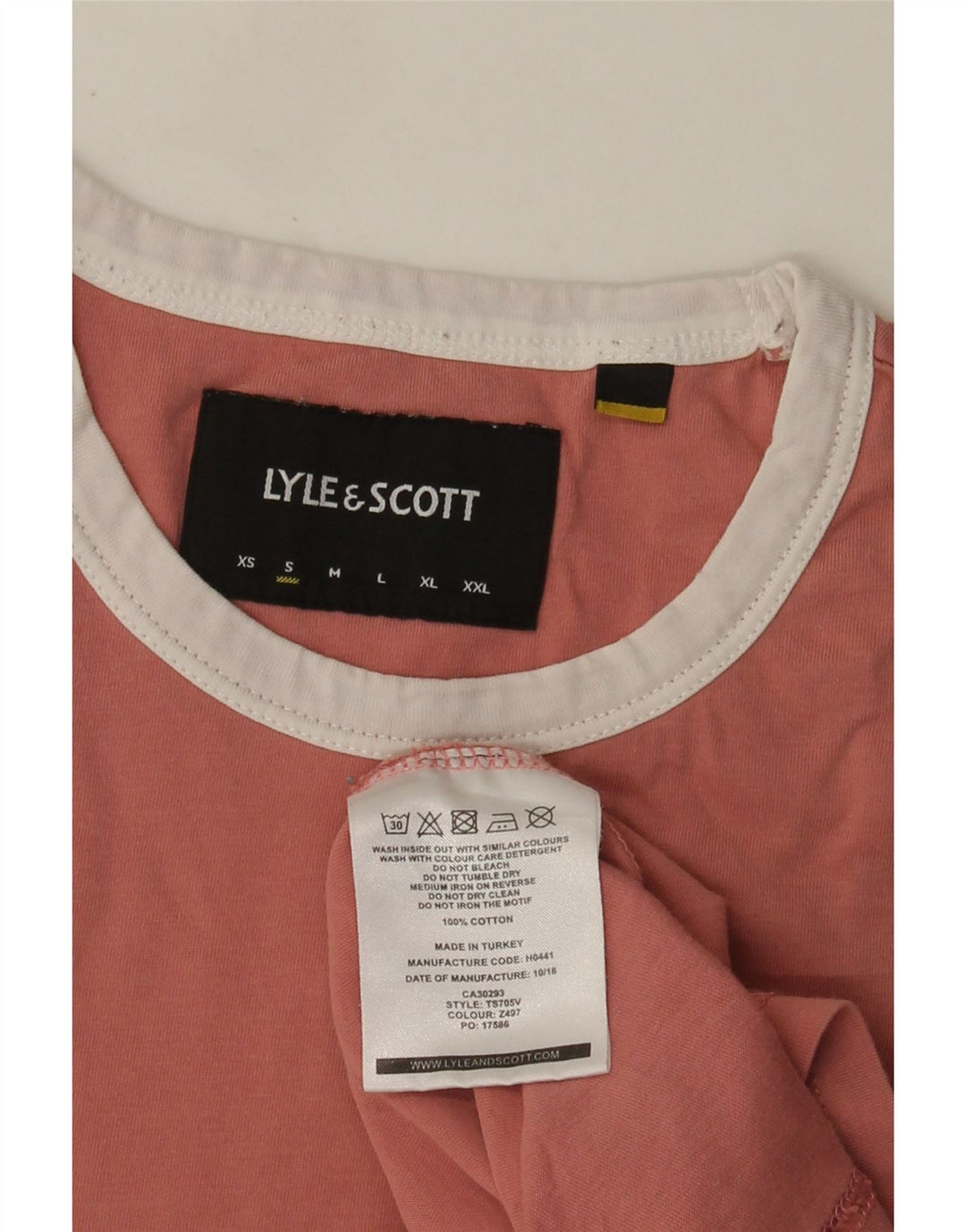 Lyle & Scott T-Shirt Homme Petit Rose Coton