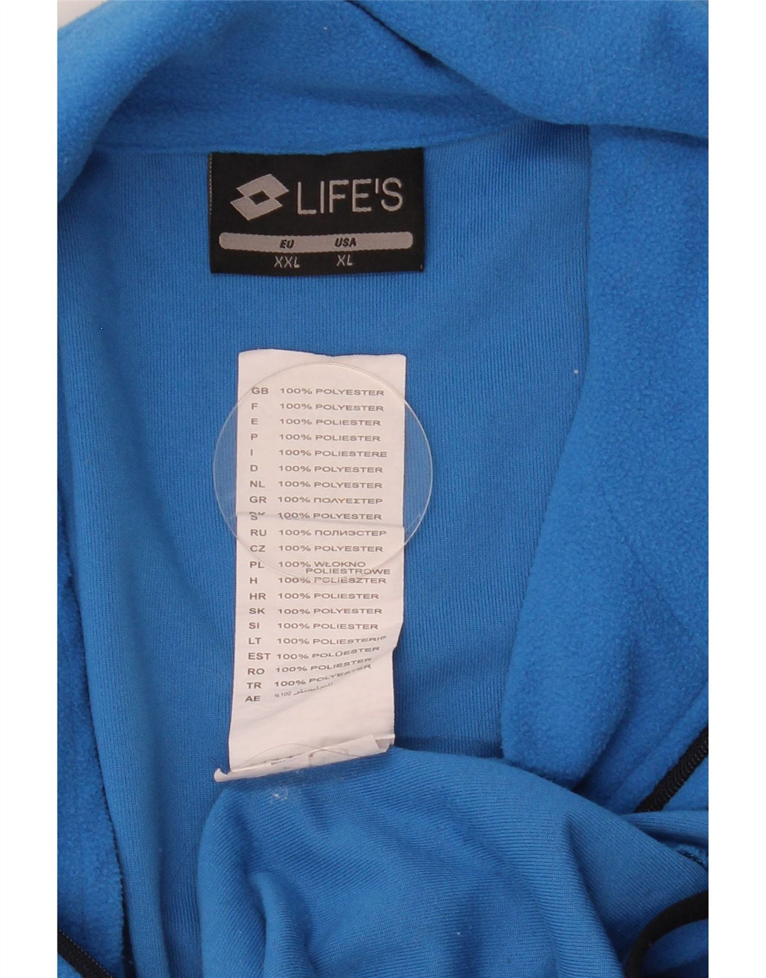 Lotto Pull polaire à col zippé pour homme 2XL Bleu Polyester