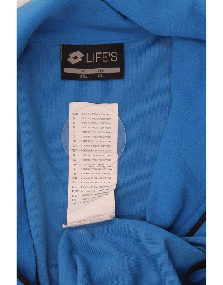 Lotto Pull polaire à col zippé pour homme 2XL Bleu Polyester