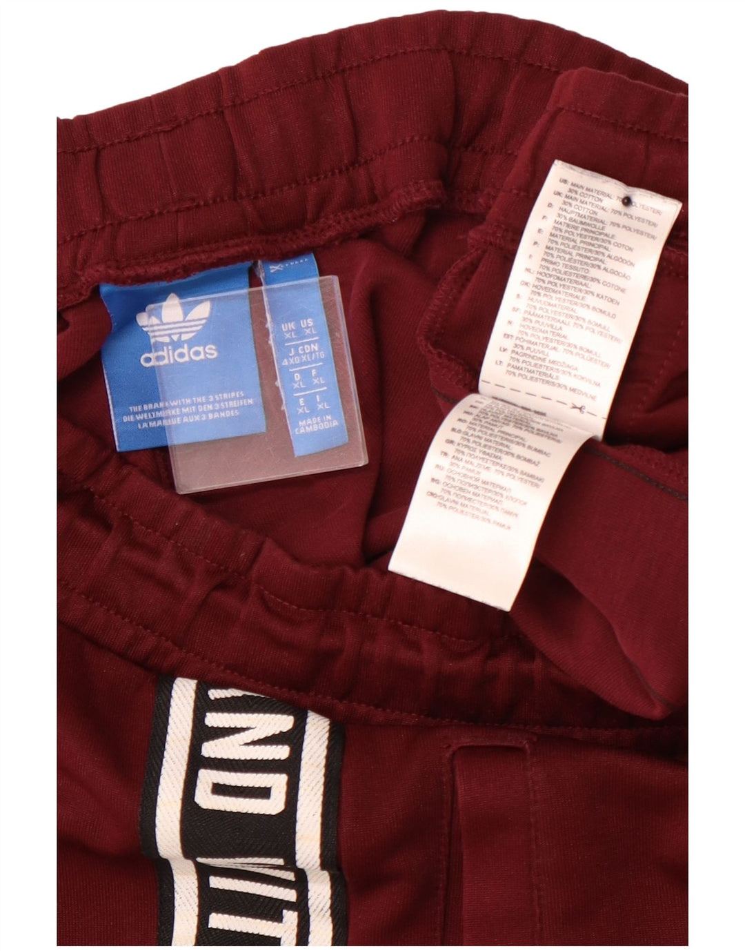 ADIDAS Pantalon de survêtement graphique pour homme XL en polyester color block bordeaux