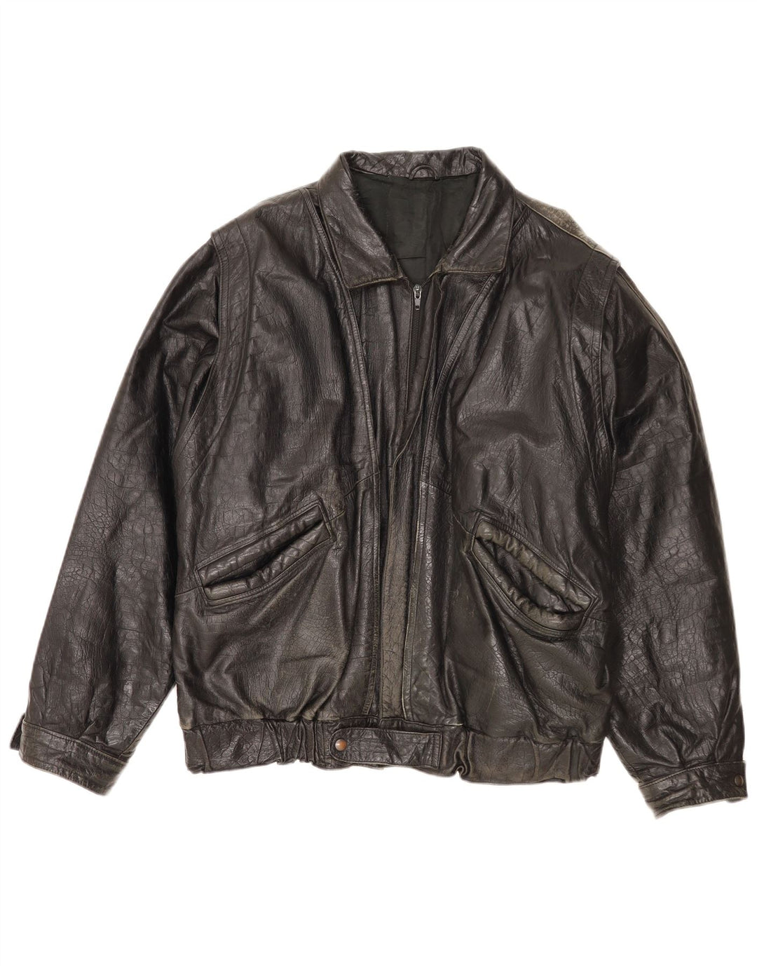Veste en cuir homme vintage IT 52 XL Cuir noir