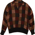VINTAGE Womens Long Sleeve Blouse Top UK 18 XL Brown Patchwork Vintage Vintage and Second-Hand Vintage from Messina Hembry 