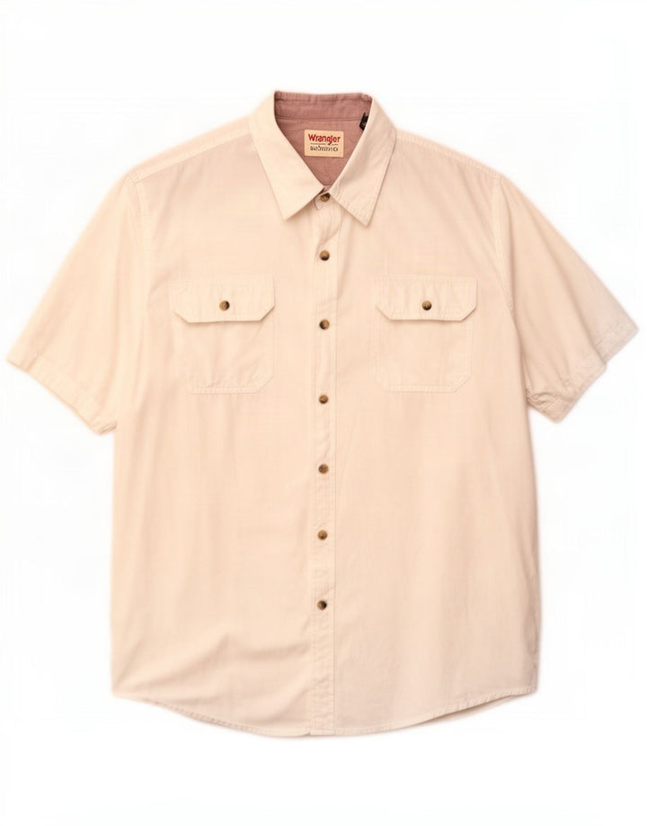 Wrangler Chemise à manches courtes pour homme Grand coton blanc