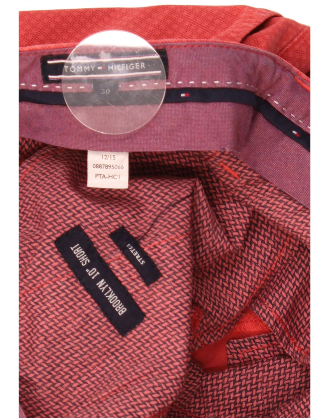 Tommy Hilfiger Short Chino Brooklyn W30 Homme Rouge Moyen Géométrique