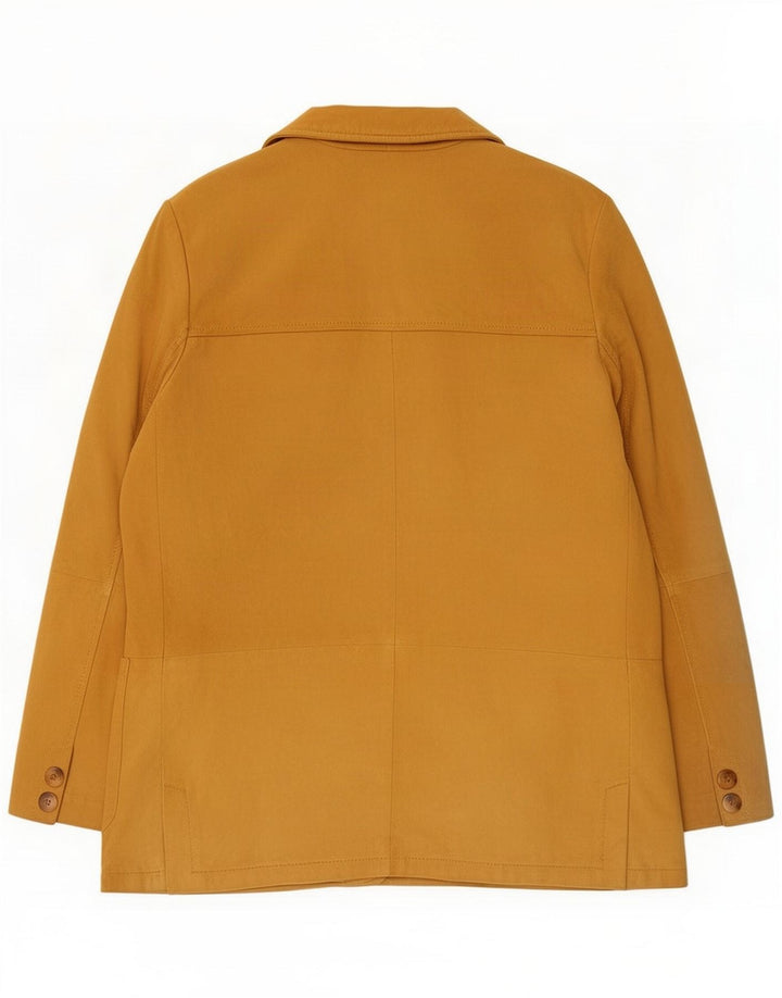 Vintage Veste en cuir à 3 boutons pour femme IT 46 Large Beige
